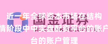 近一年全球资本市场在结构性行情阶段中中实盘配资平台的账户管理